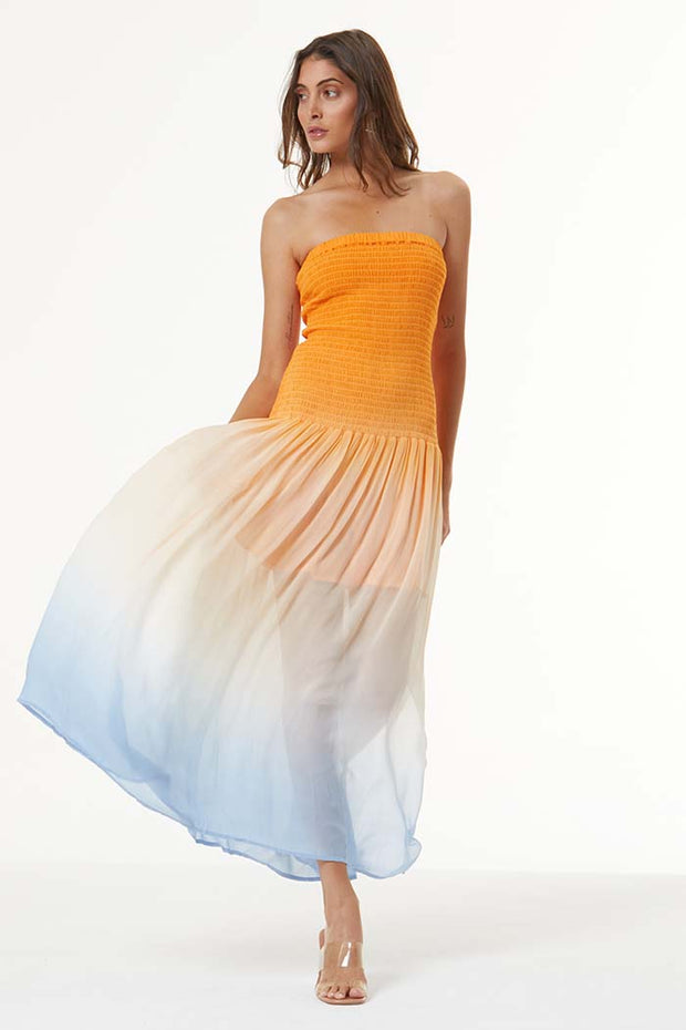 Brenen Midi Dress // Kumquat Ombre