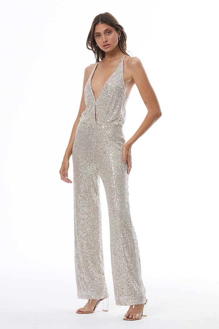 Maxim Jumpsuit // Champagne Sequins ~ NO RETURNS