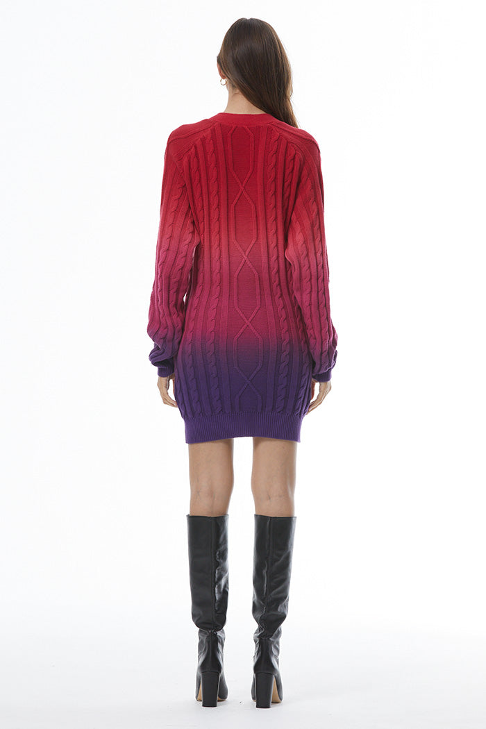 Holly Sweater Dress // Red Velvet Ombre ~ NO RETURNS