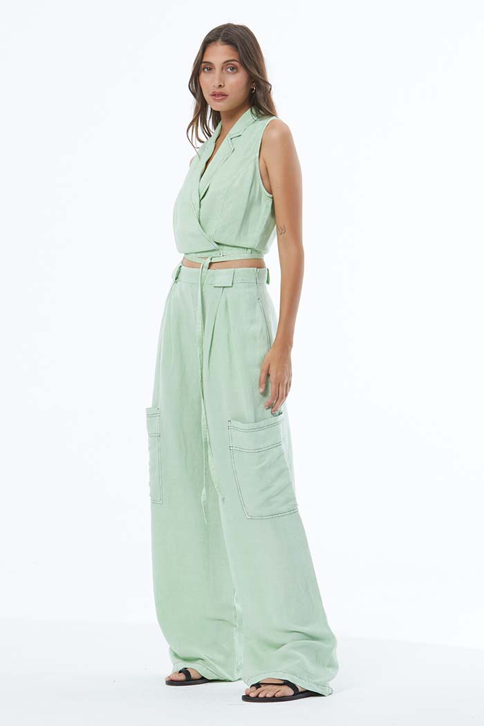 Bar Harbor Wrap Top // Green Fig Pigment ~ NO RETURNS