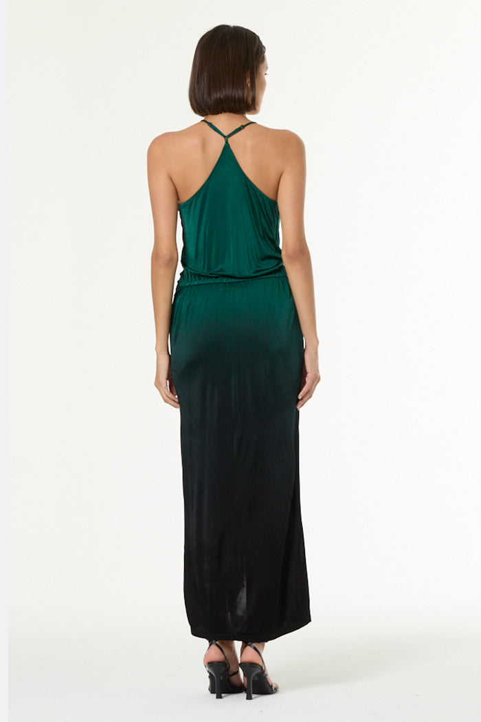 Siren Jersey Slip Dress // Rainforest Black Ombre