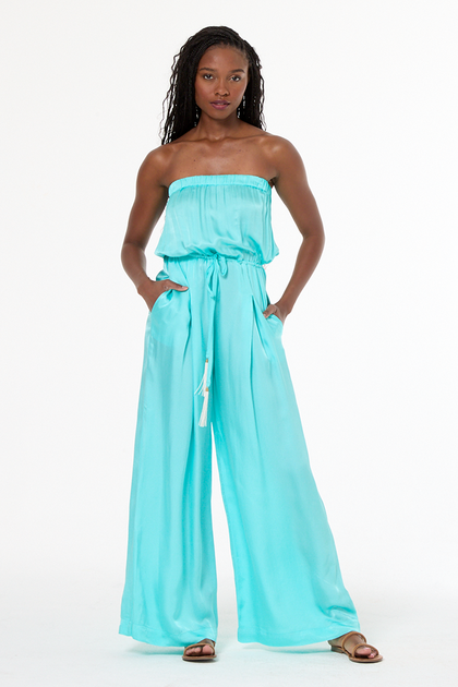 Women's Bonita Jumpsuit in Capri Blue by YFB