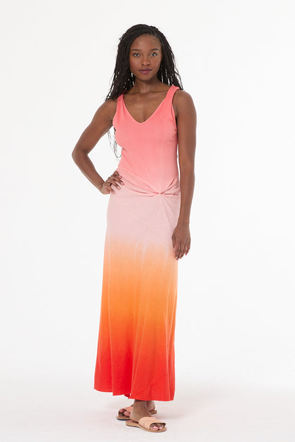 Women's Amina Maxi Dress in Solar Orange Ombre by Yfb