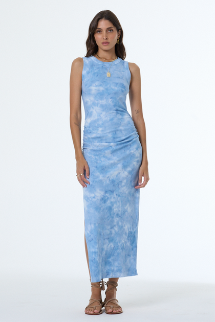 Women's Tamara Dress in Blue Aura Cloud Wash by YFB