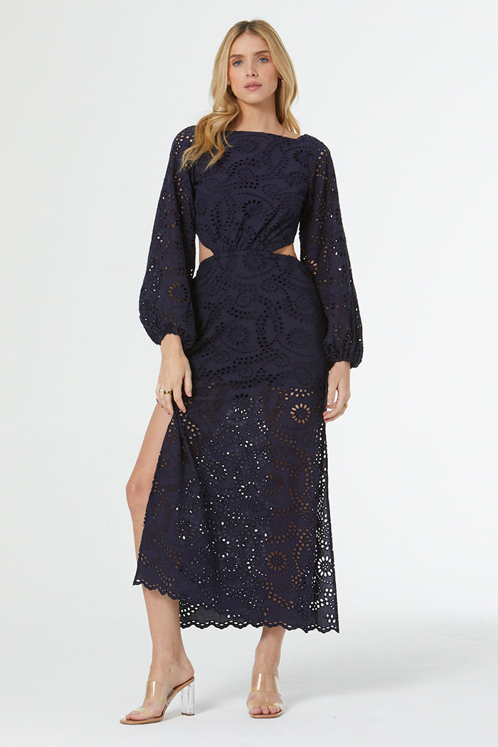Malu Eyelet Dress // French Navy