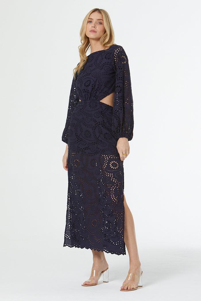 Malu Eyelet Dress // French Navy