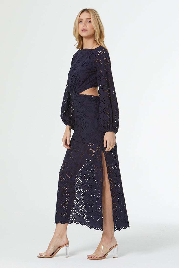Malu Eyelet Dress // French Navy