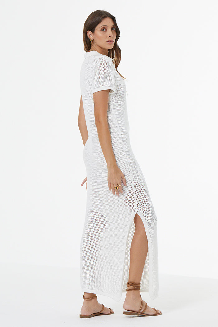 Faye Crochet Dress // Bone