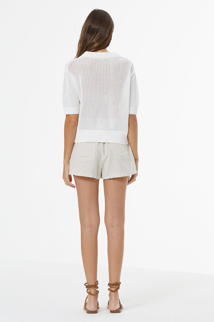 Vince Crochet Polo // Bone