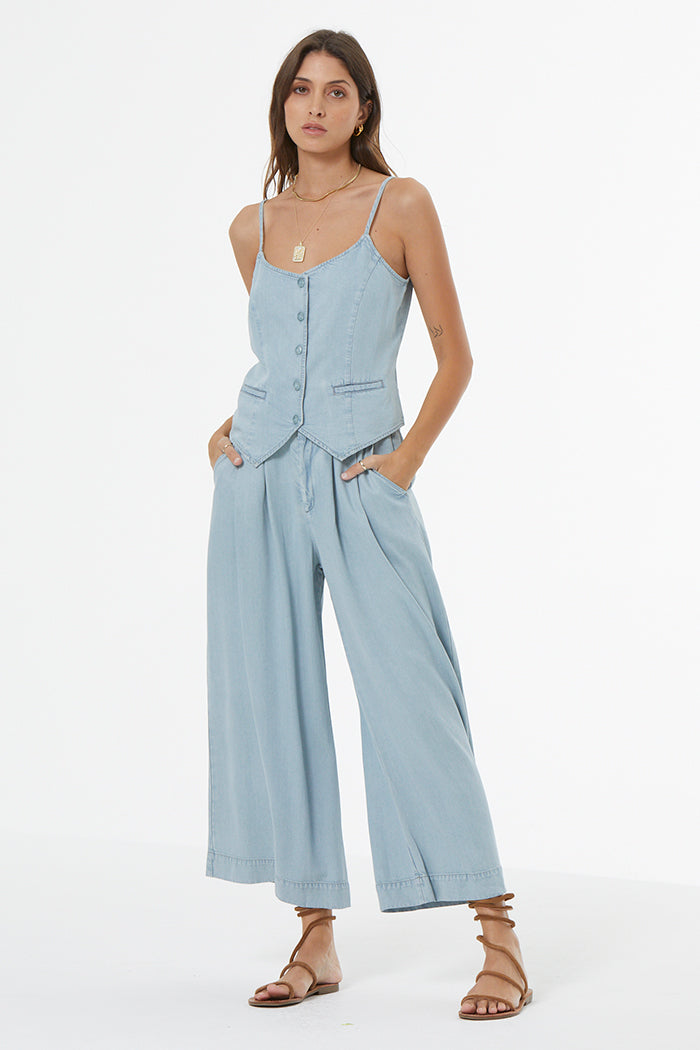Tate Denim Vest // Indigo Pale Blue Wash