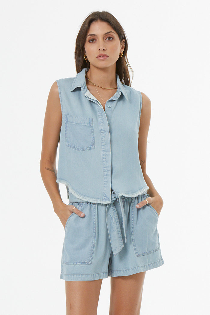 Jones Top // Indigo Pale Blue Wash