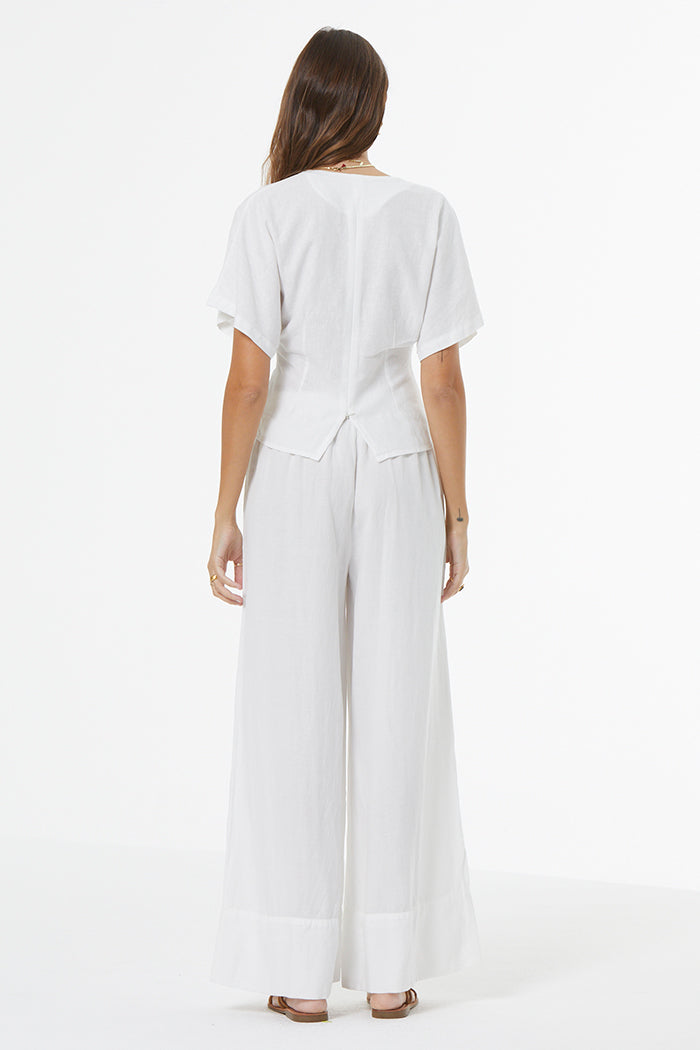 Silvana Pleated Top // Bone