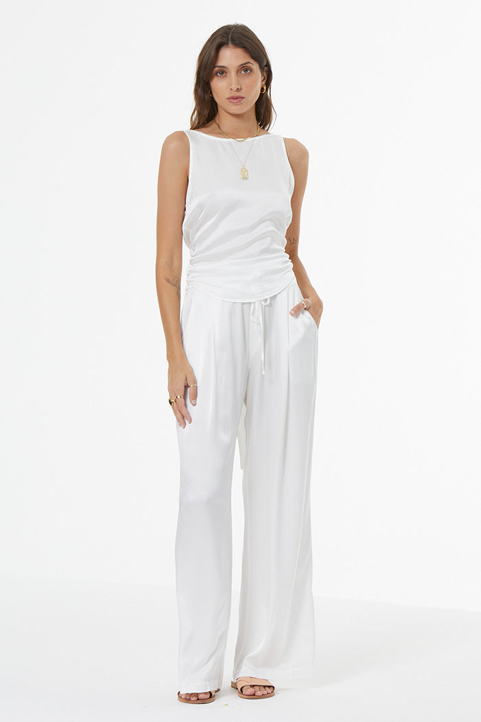 Aaron Satin Pant // Bone