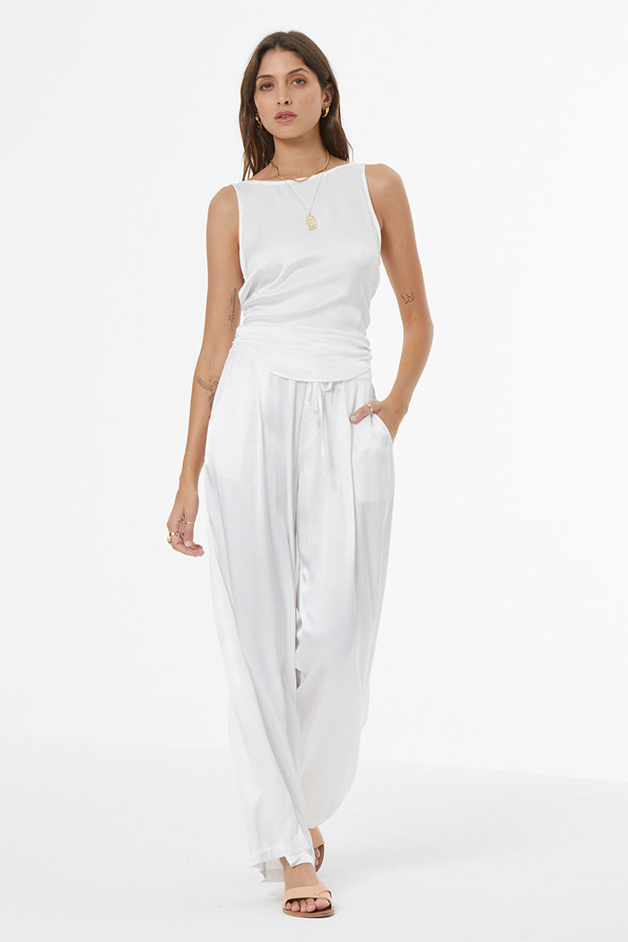 Aaron Satin Pant // Bone