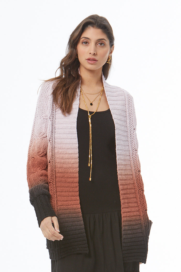 Jimmy Cable Cardi // Antique Violet Ombre