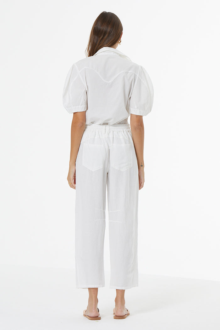 Barret Linen Barrel Pant // Bone