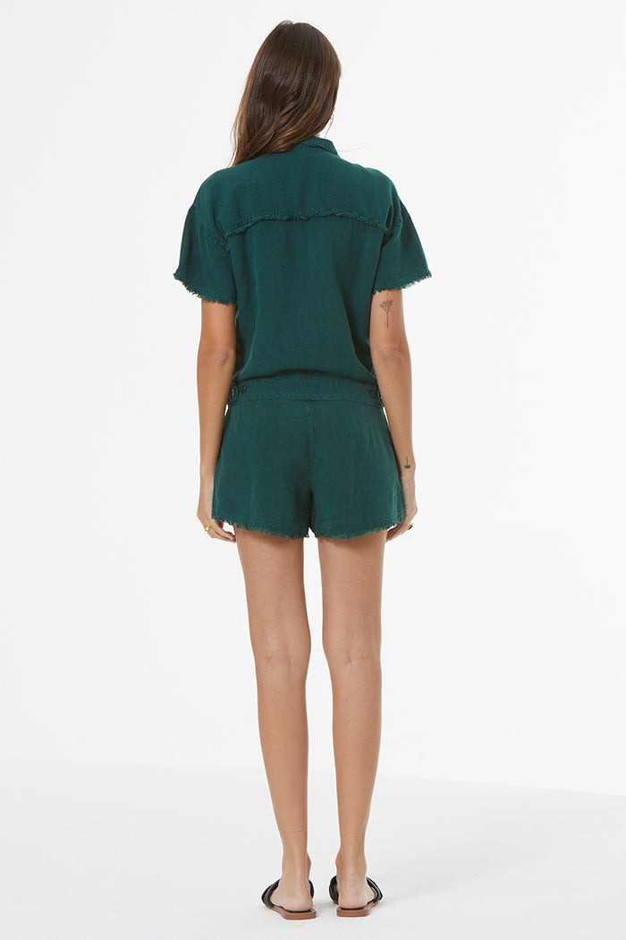 Felix Raw Edge Romper // Rainforest Pigment