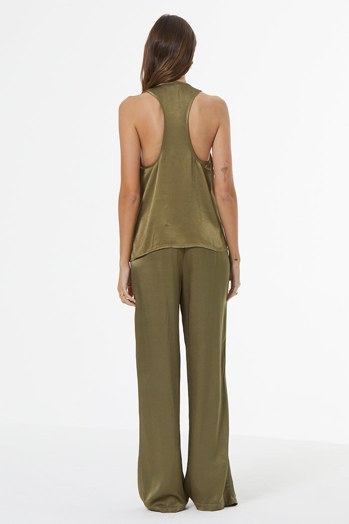 Sage Tank in Heavy Satin // Sea Cucumber