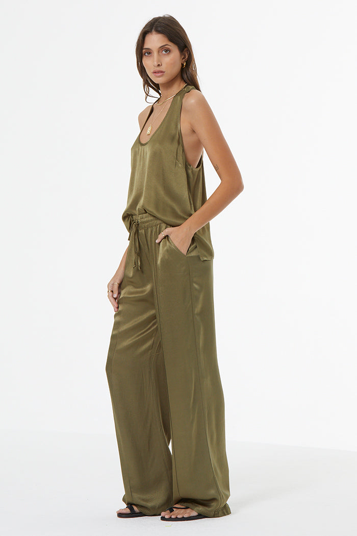 Sage Tank in Heavy Satin // Sea Cucumber