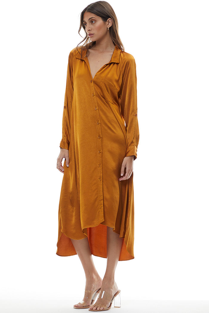 Scarlet Shirt Dress // Golden Harvest ~ NO RETURNS