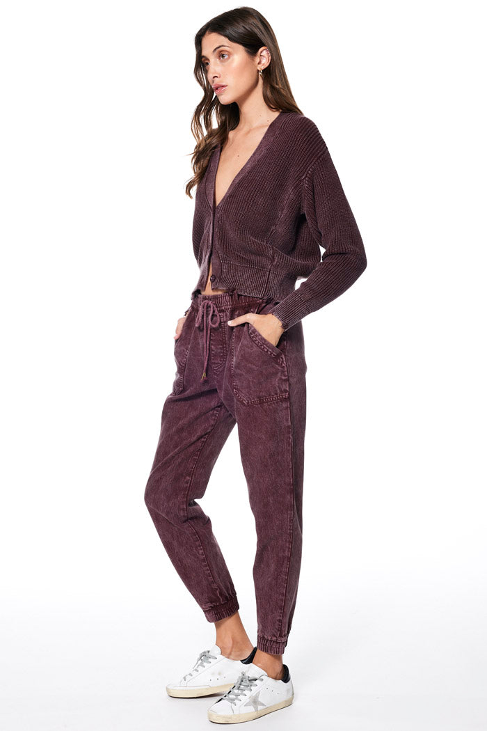 Clark Crop Cardi // Chocolate Mineral Wash