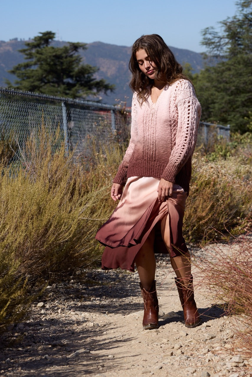 Perrin layered Midi Skirt // Sepia Ombre
