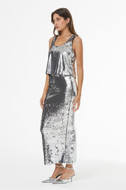 Octavia Top // Silver 2-Tone Sequin