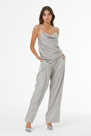 Reed Cheetah Jacquard Pant // Silver