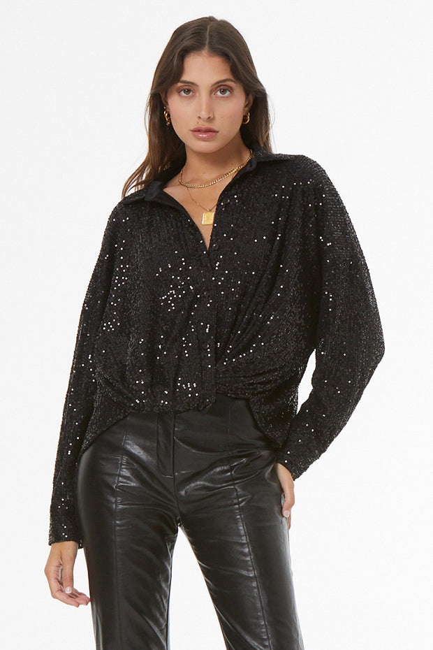 Tourist Sequin Top // Black