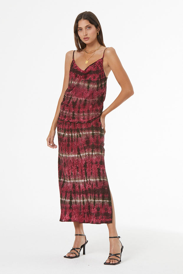 Felicity Cheetah Jacquard Skirt // Garnet Cuba Wash