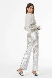 Clancy Pant // Distressed Silver Pleather