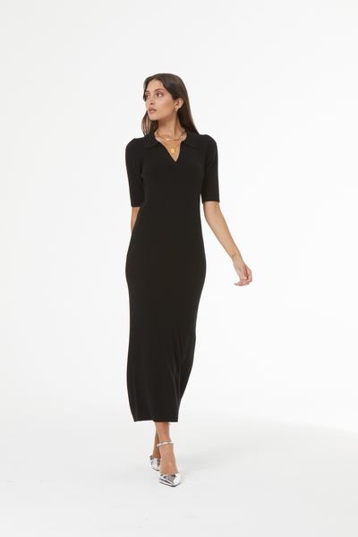 Renzo Polo Midi Dress // Black ~ SAMPLE NO RETURNS