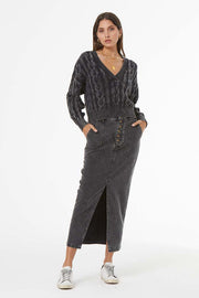 Ellery Cable Sweater // Black Mineral Wash