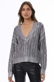 Ellery Cable Sweater // Coal Foil