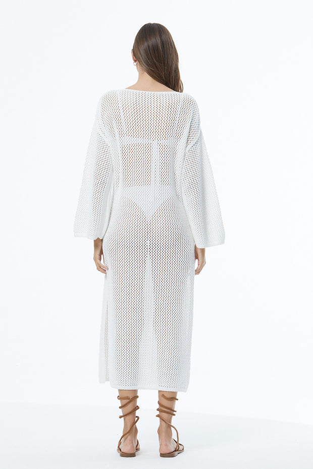 Santorini Crochet Dress // Bone