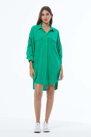 Low Tide Shirt Dress // Island Green Pigment