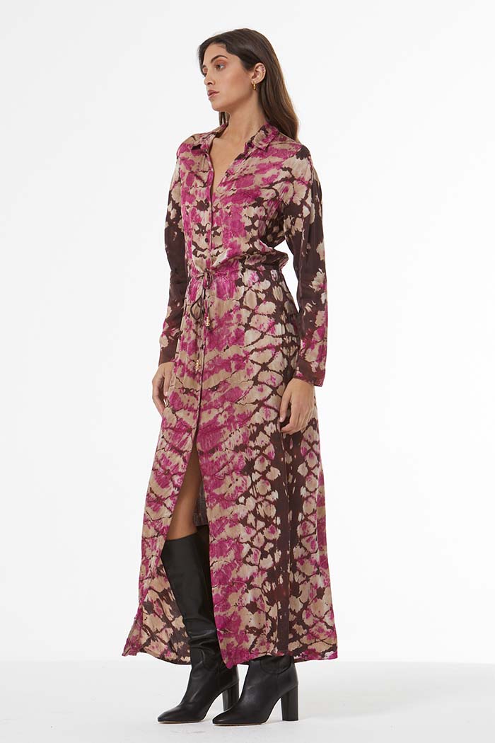Lennon Shirt Dress w/ Beads // Wild Orchid Boa Wash – Young
