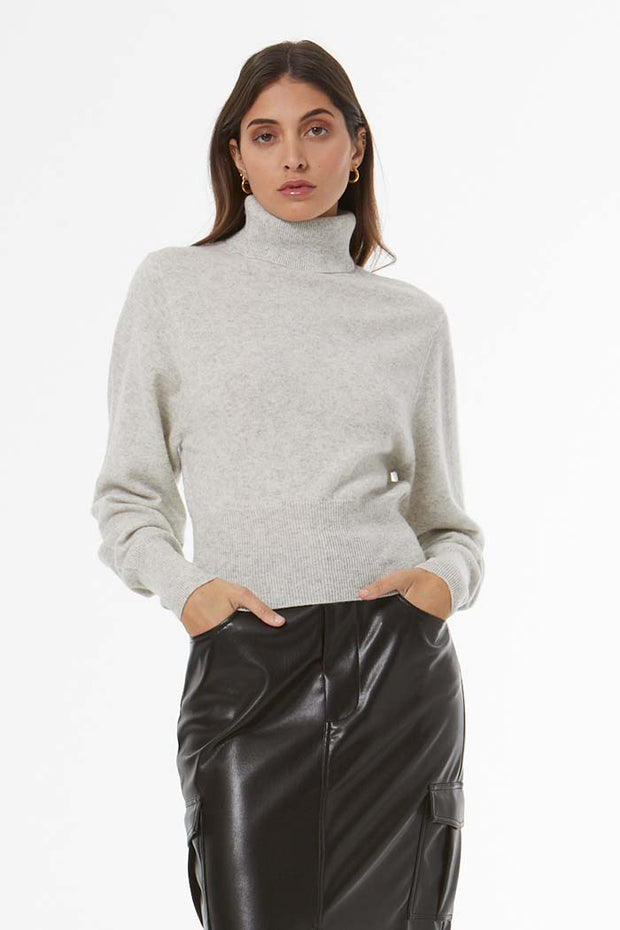 Lane Roll Neck Sweater // Sea Salt Heather Cashmere Blend