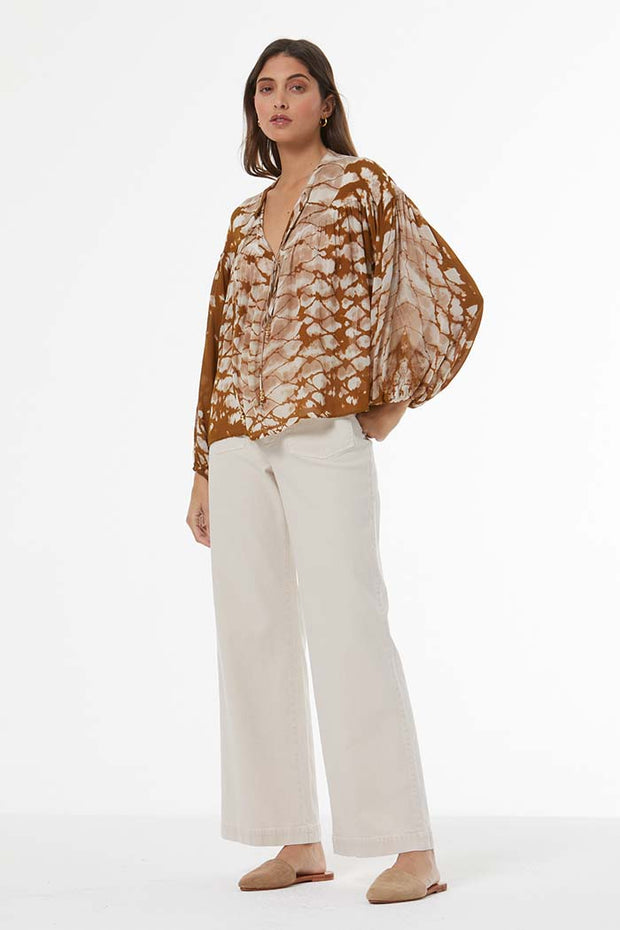 Abbey Top with Beads // Shiitake Boa Wash