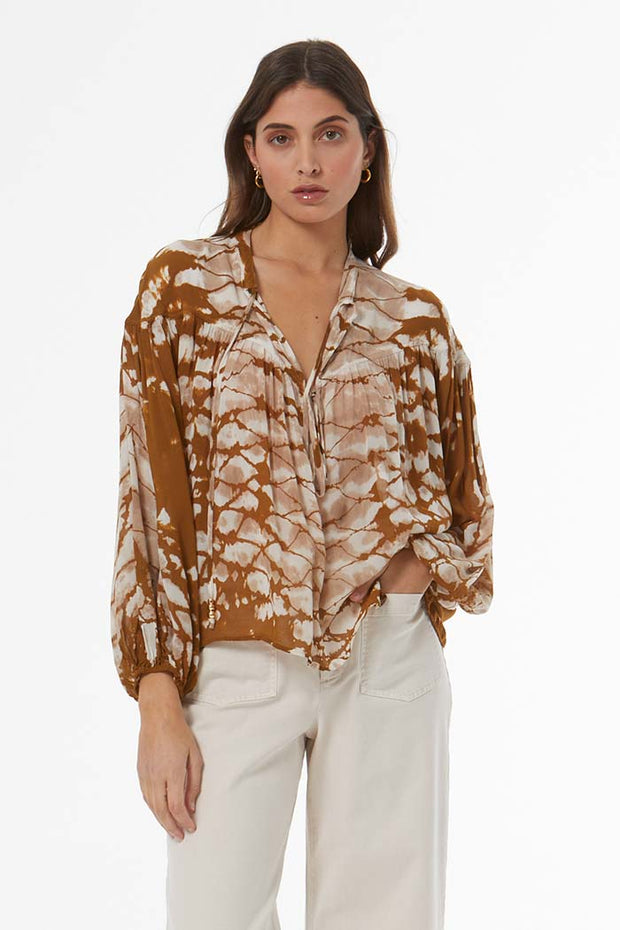 Abbey Top with Beads // Shiitake Boa Wash