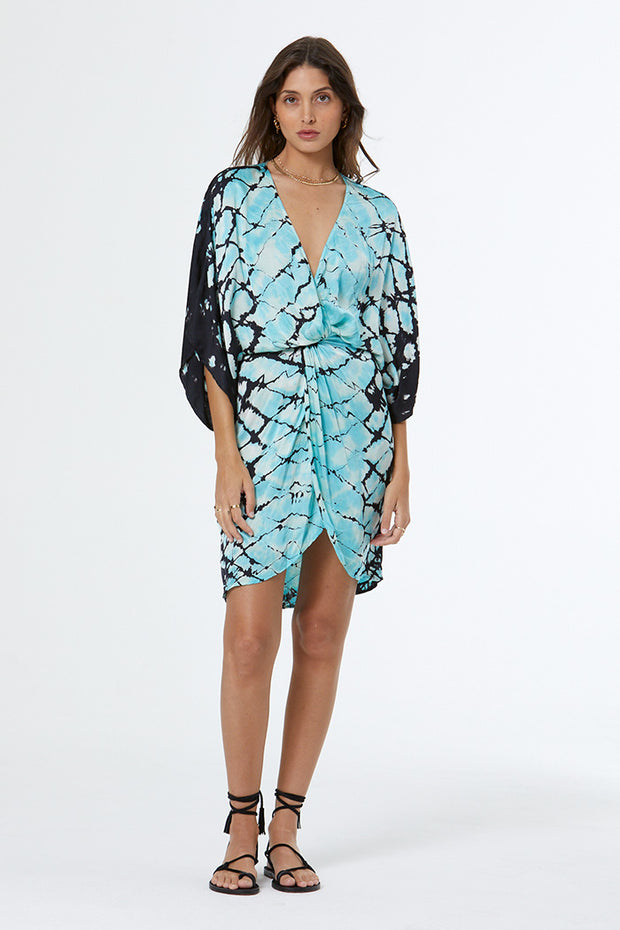 Siren Mini Dress // Blue Lagoon Boa Wash