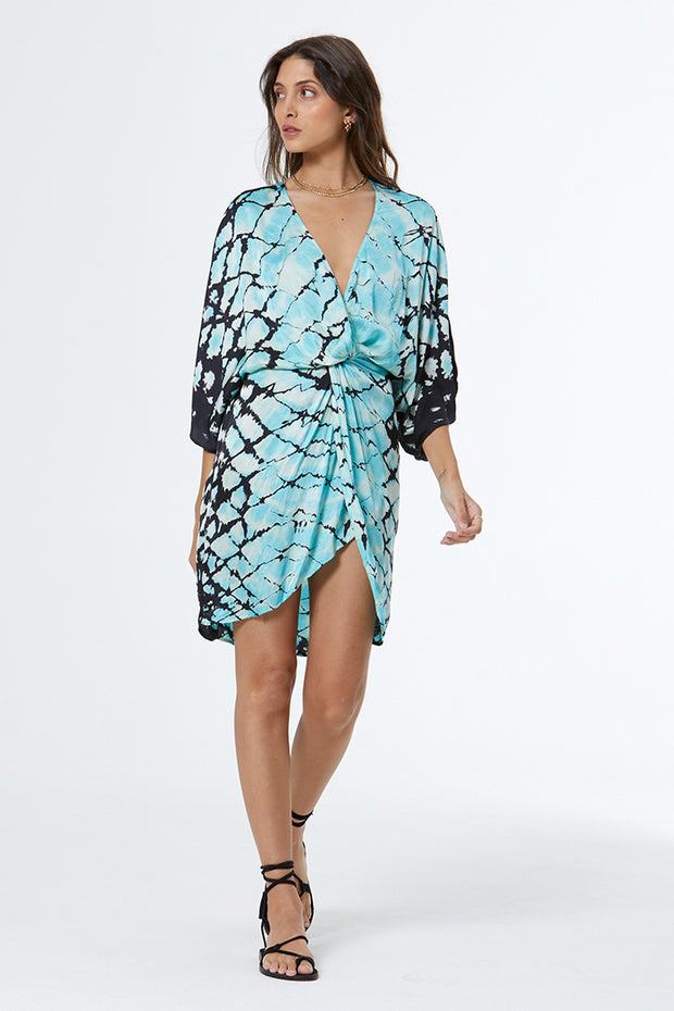 Siren Mini Dress // Blue Lagoon Boa Wash