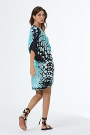 Siren Mini Dress // Blue Lagoon Boa Wash