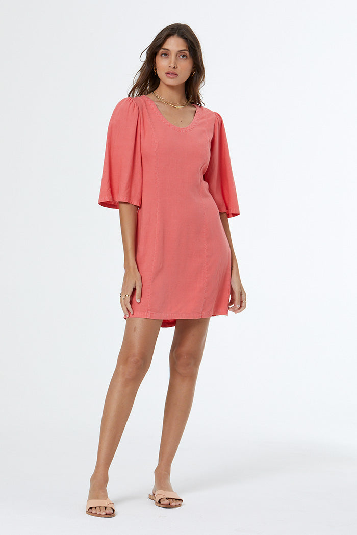 Fiora Mini Dress // Coral Crush Pigment