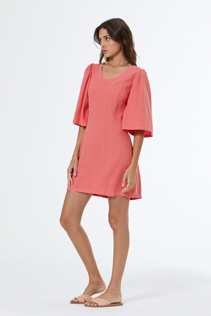 Fiora Mini Dress // Coral Crush Pigment