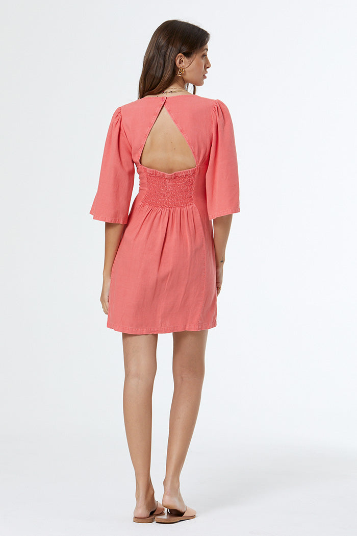 Fiora Mini Dress // Coral Crush Pigment