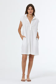 Orleans Mini Shirt Dress // Bone