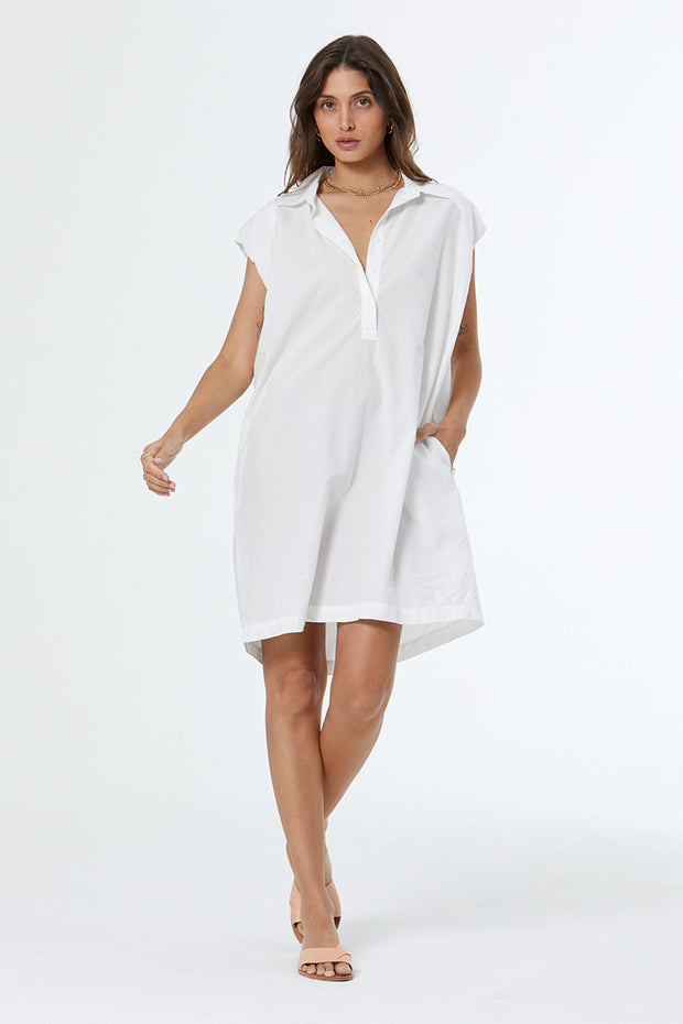 Orleans Mini Shirt Dress // Bone