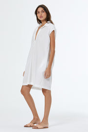 Orleans Mini Shirt Dress // Bone