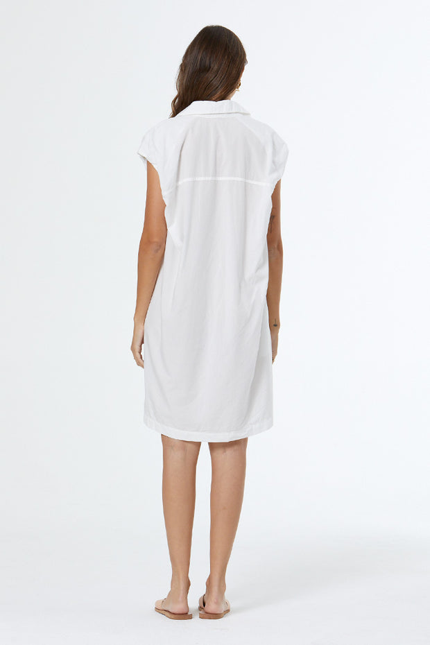 Orleans Mini Shirt Dress // Bone